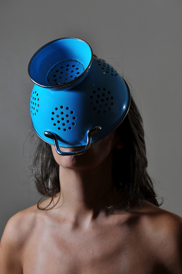 emanuela franchini photography, Colander, self portrait with food on face